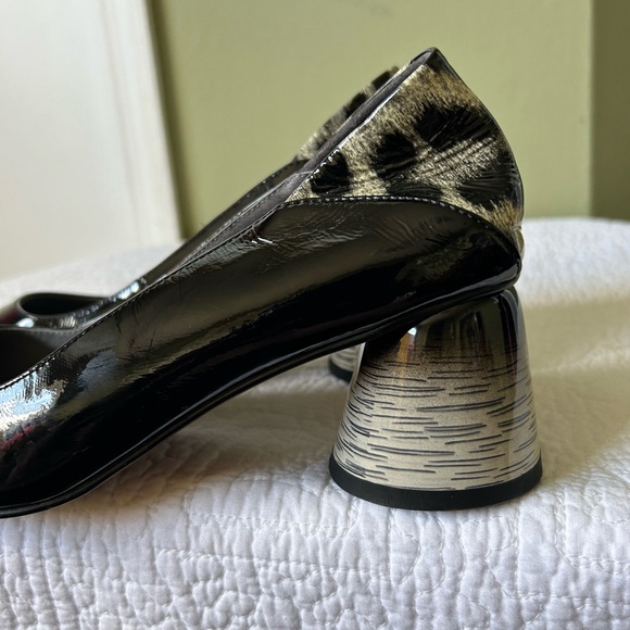 New ALLBITEFO Women’s Patent Black animal Detail size 7.5 Heels - Picture 8 of 12